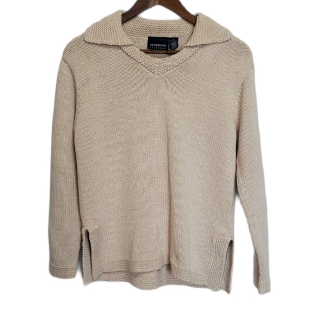 Liz Claiborne Liz Sport Collard Sweater Size Small